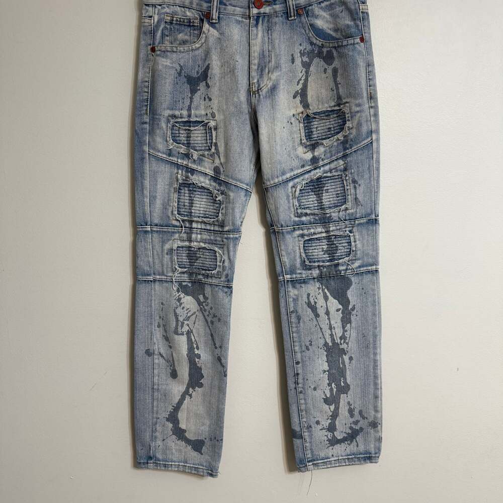 Denim & Rivets Acid Wash Jeans‎ Size 32 Distressed Denim Blue Pants